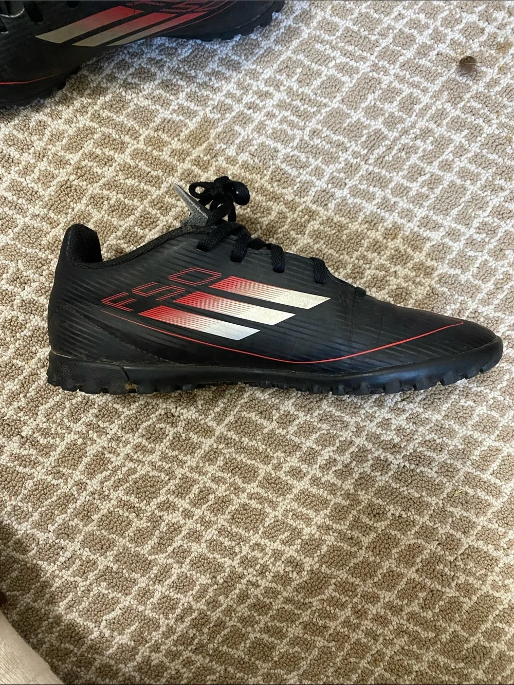 adidas Kids Black Sneakers with Red Accents